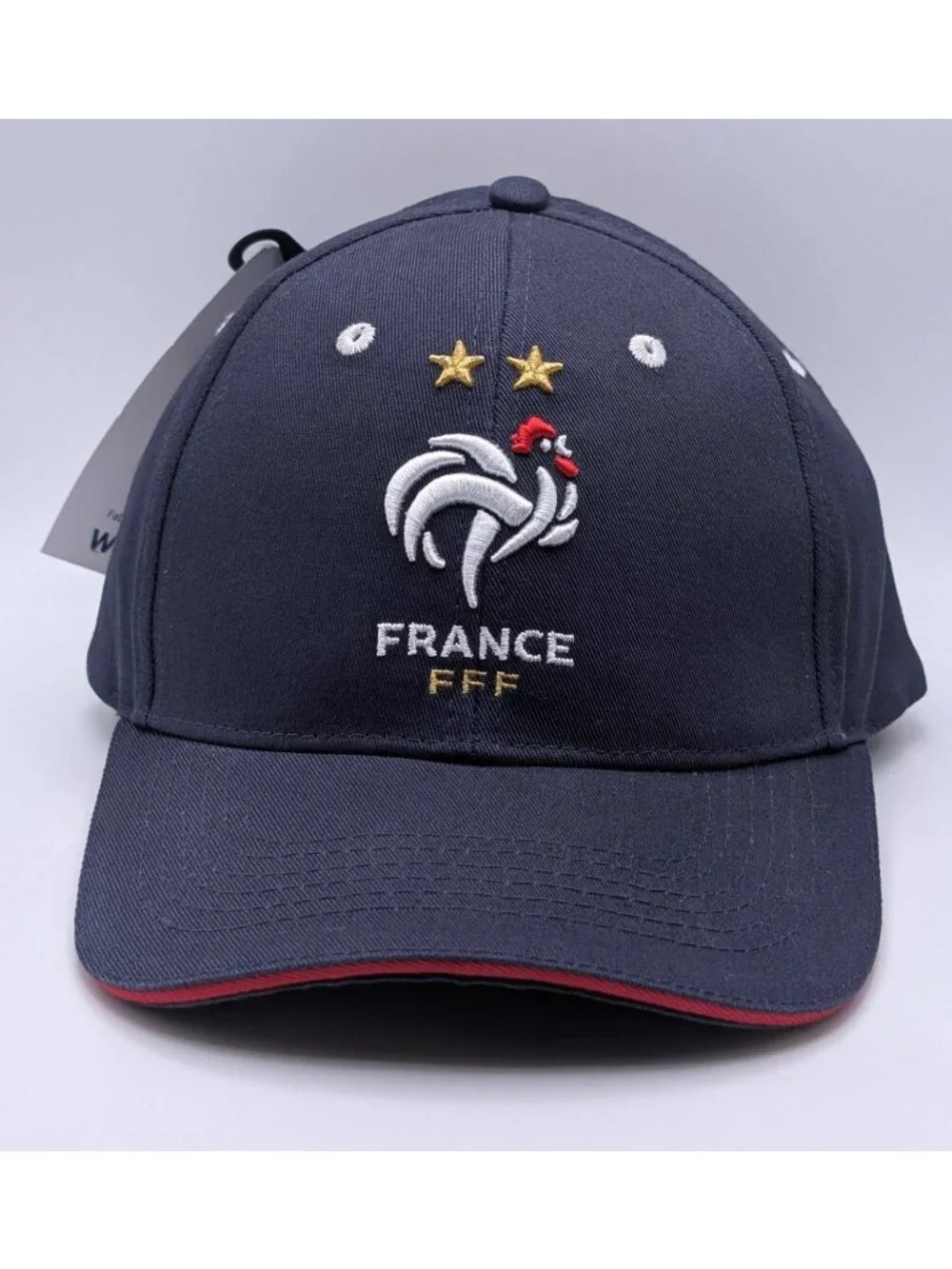 NEW France FFF 2 Star Soccer Hat Official Licensed Weeplay Blue Adjustable Strap
